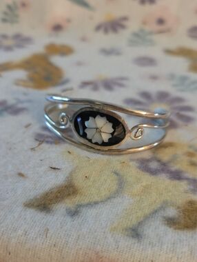 Vintage Mexican alpaca silver cuff bracelet